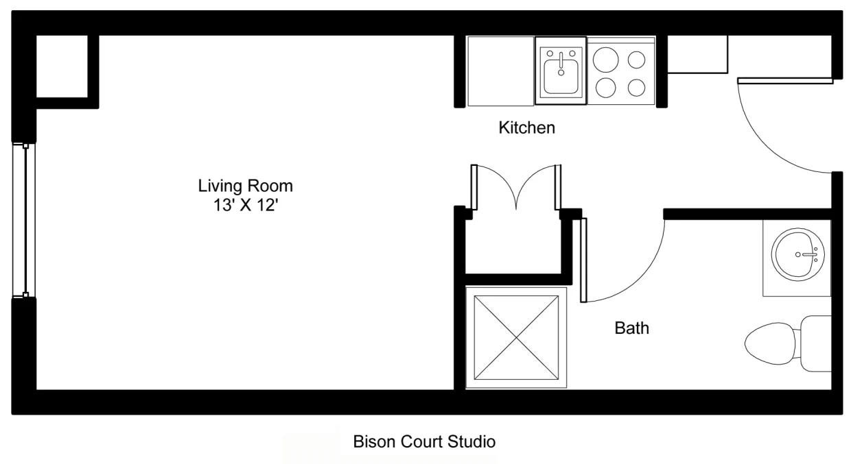 Bison court studio floor plan