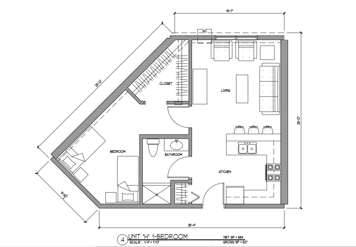 1701 unit h floor plan
