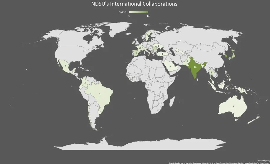 Map of highlighted countries