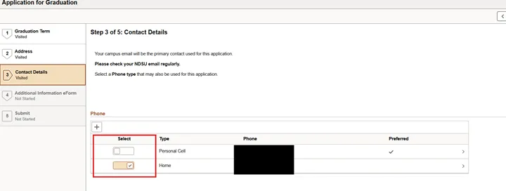 Contact Details screen with Personal Cell and Home selection buttons highlighted.