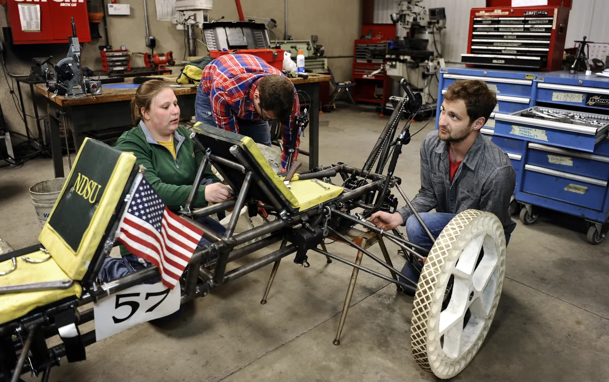 Capstone team working on project.