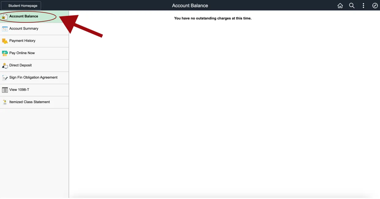 arrow and circle showing the tab to select