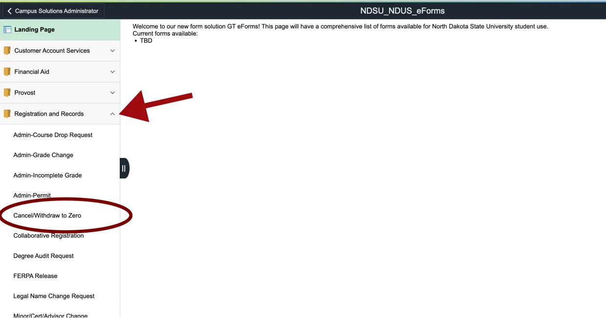 Arrow pointing to the tab to click and the item to select