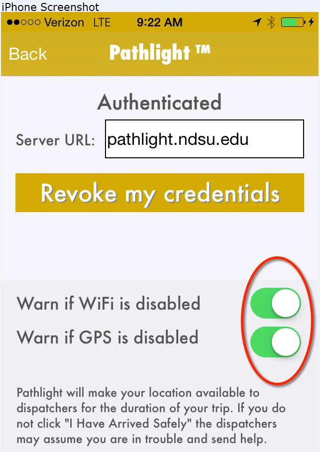 iPhone Screenshot for Settings