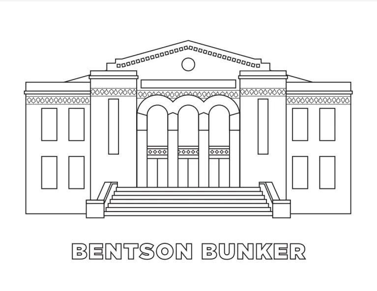 Coloring page example of Bentson Bunker Fieldhouse